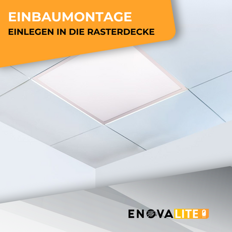 4er Pack LED Panel, 62x62 cm, 36 W, 3600 lm, 3000 K,Philips Driver.