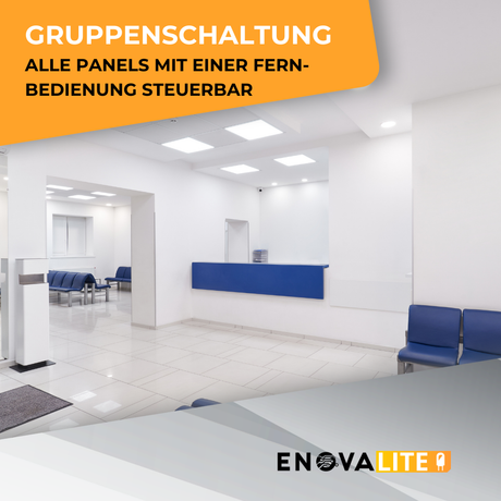 5er Pack LED CCT Panel mit Fernbedienung, 120x30 cm, 36 W, 3600 lm.