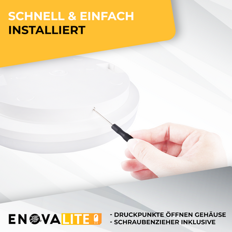 LED Aufbauleuchte, 30W, 3225 lm, 4000K, ø330x50mm, IP54.