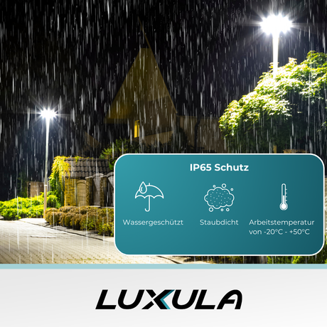LED Straßenleuchte, 30 W, 4500 K (Neutralweiß), 3000 lm, grau, IP65, Wand- und Mastmontage.