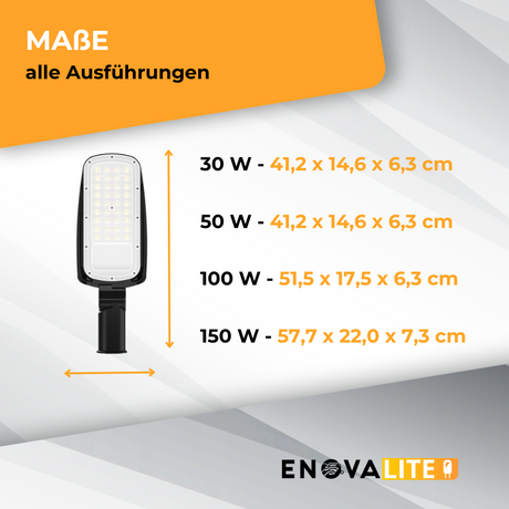 LED-Straßenleuchte, 100 W, 14000 lm, 5000 K (neutralweiß), IP65,.