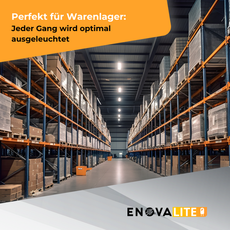 2er Pack LED-Hallenleuchte, linear, 50 W, 6000 lm, 5000 K (neutralweiß), IP65, ENEC-Zertifizierung, schwarz.