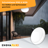 LED-Notstrom Deckenleuchte, mit Fernbedienung, 8 h Notlicht, 18 W, 1800 lm, 3000-6000 K (warm-, neutral-, kaltweiß) IP65, IK09.