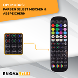 LED Stehlampe in RGB Farben, Eckleuchte mit Fernbedienung, 12 W, 12 V, schwarz, RGB-IC.