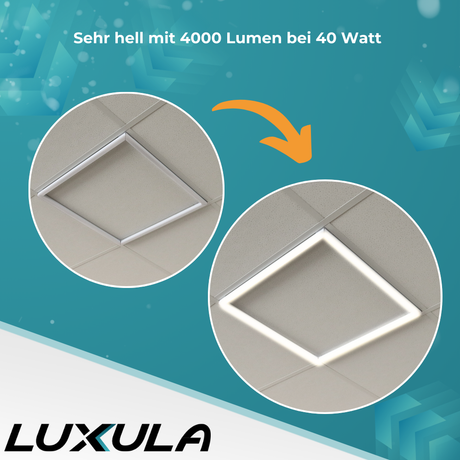 4er Set LED Leuchtrahmen, 62x62 cm, 40 W, 4000 lm, 4000 K, steckbar.
