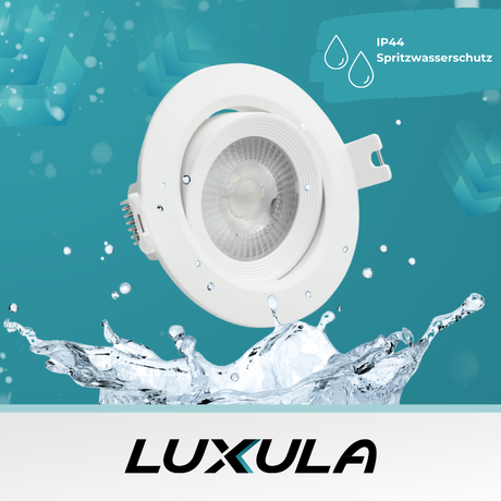5er Pack LED CCT Downlight schwenkbar, 7W, 718lm, 38°, IP44, 3000K-4000K-6000K einstellbar.