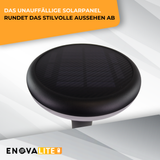 6er-Pack Solar Wegeleuchte mit PIR Sensor, rund, 3000 K (warmweiß), 12 Stunden Leuchtzeit, 3 Lichtmodi, IP54-Wasserdicht, aus Aluminium.