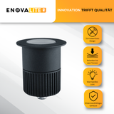 6er Set LED Bodeneinbaustrahler, Ø 65 x 80 mm, 5 W, 300 lm, 3000 K (warmweiß), schwarz, Aluminiumdruckguss, EPISTAR.
