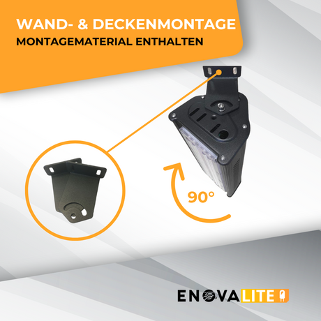 2er Pack LED-Hallenleuchte, linear, 50 W, 6000 lm, 5000 K (neutralweiß), IP65, ENEC-Zertifizierung, schwarz.