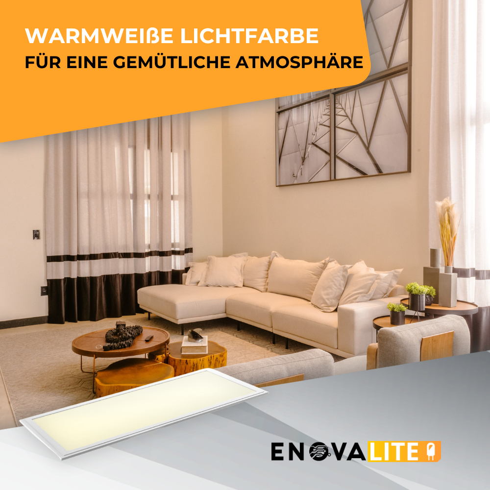 5er Pack LED Panel, 120x30 cm, 36 W, 3600 lm, 3000 K, Philips Driver.
