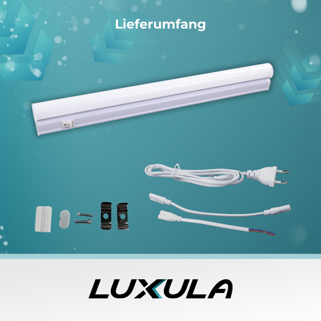 LED-Unterbauleuchte in Weiß, mit Schalter, 30 cm, 4 W, 360 lm, 4500 K (neutralweiß), erweiterbar, Küchen- und Schrankbeleuchtung.