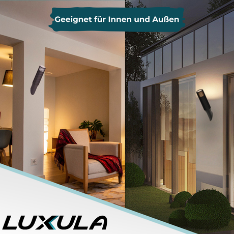 2er-Pack Moderne Wandleuchte Innen/Außen, schwarz, GU10 Fassung, IP44, Aluminium.