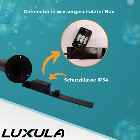 2er-Pack Moderne Wegeleuchte, schwarz, GU10 Fassung, IP44, Aluminium, mit Erdspieß, Höhe 56 cm.