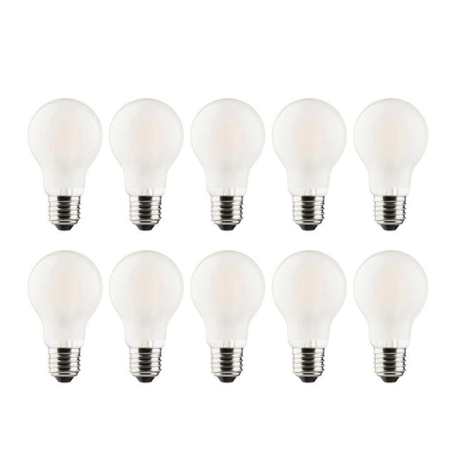 10er Pack LED Filament Leuchtmittel E27, A60, 7W, 700lm, 2700K, frosted Glas.