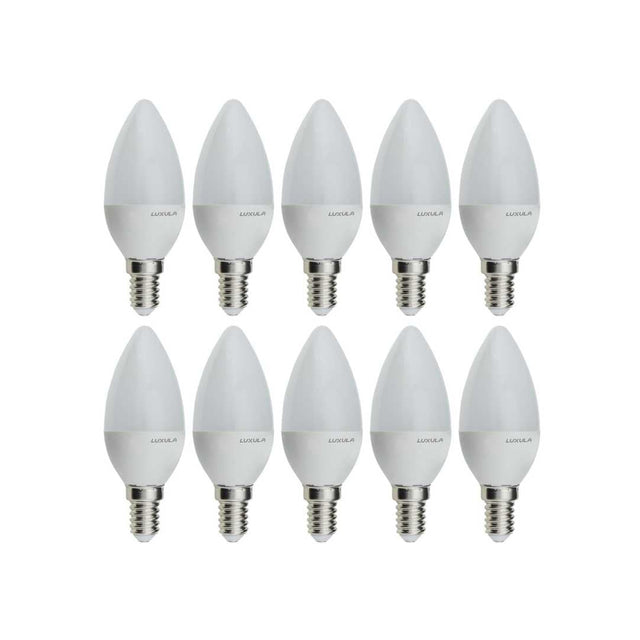10er Pack LED Leuchtmittel E14, Kerze B37, 5W, 436lm, 2700K.