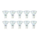 10er Pack LED Leuchtmittel GU10, MR16, 5W, 441lm, 2700K, 38°, Glasgehäuse.