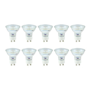 10er Pack LED Leuchtmittel GU10, MR16, 5W, 441lm, 2700K, 38°, Glasgehäuse.