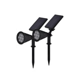 2er-Pack LED Solar-Gartenspot, mit Spieß, 1,5 W, 3000 K.