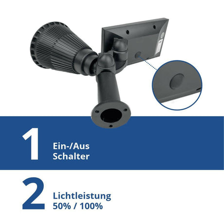 2er-Pack LED Solar-Gartenspot, mit Spieß, 1,5 W, 6000 K, schwarz.