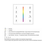4 Zonen Touch Fernbedienung für RBG/RGBW LED-Streifen, Wandmontage.