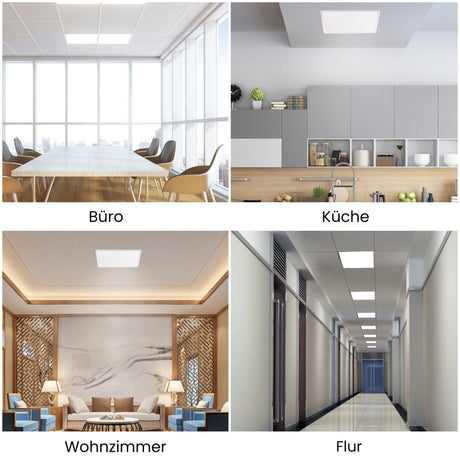 4er Pack LED Panel, 62x62 cm, 36 W, 3600 lm, 6000 K, UGR<19, Philips Driver.
