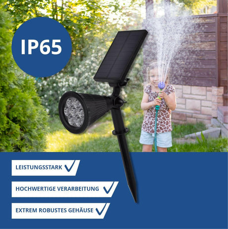 4er-Pack LED Solar-Gartenspot, mit Spieß, 1,5 W, 6000 K, schwarz.
