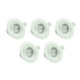 5er Pack LED CCT Downlight schwenkbar, 7W, 718lm, 38°, IP44, 3000K-4000K-6000K einstellbar.