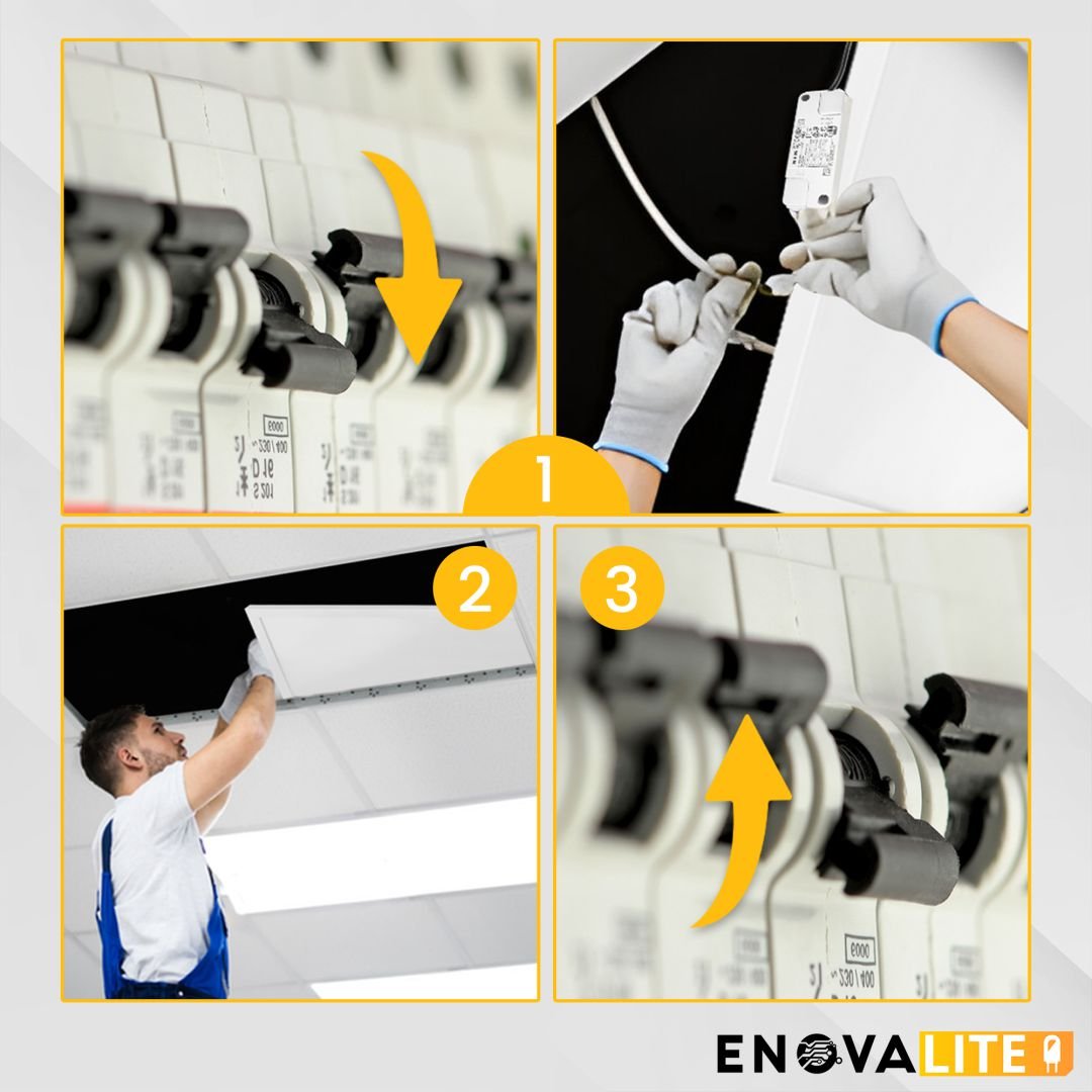 5er Pack LED CCT Panel mit Fernbedienung, 120x30 cm, 36 W, 3600 lm.