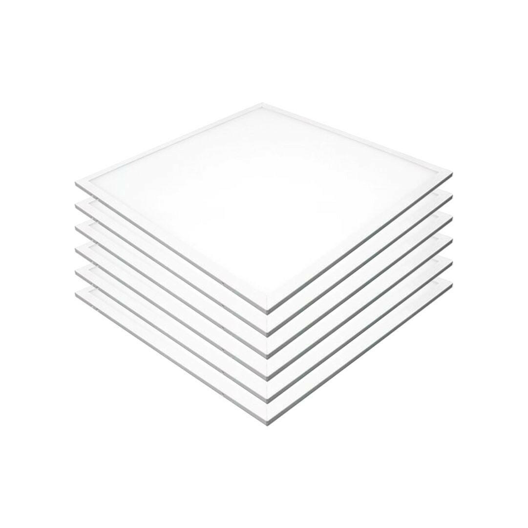 6er-Pack LED-Panel 60x60 cm, CRI95, 45 W, 2700 K, 3600 lm, flimmerfrei.