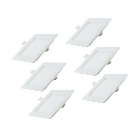 6er Set LED CCT Downlight, 18W, 1880 lm, 220x32mm, 3000-4000-6000K einstellbar, mit Diffusor, eckig.