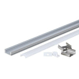 Aluprofil-Set für LED-Streifen, Aufbau, mit Diffusor und Clips, 1m.