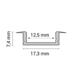 Aluprofil-Set, für LED-Streifen, Einbau, mit Diffusor und Clips, 1m.