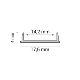 Aluprofil-Set, für LED-Streifen, flexibel, Aufbau, mit Diffusor und Clips, 1m.