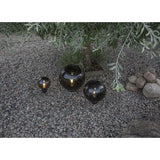 Dekorative runde Gartenleuchte mit Smokey-Glas und einer E27 Fassung.