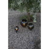 Dekorative runde Gartenleuchte mit Smokey-Glas und einer E27 Fassung.