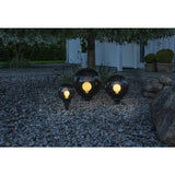 Dekorative runde Gartenleuchte mit Smokey-Glas und einer E27 Fassung.