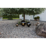 Dekorative runde Gartenleuchte mit Smokey-Glas und einer E27 Fassung.