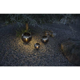 Dekorative runde Gartenleuchte mit Smokey-Glas und einer E27 Fassung.