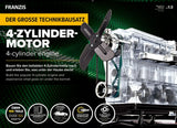 Der große Technikbausatz 4-Zylinder-Motor.