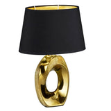 Design Tischleuchte, Keramik, gold-schwarz, H 33 cm, TABA.