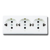 Dreifach-Schutzkontakt-Steckdose, 16 A, 250 V, weiß, AP.