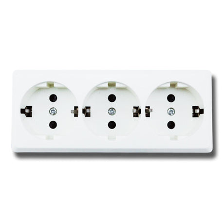 Dreifach-Schutzkontakt-Steckdose, 16 A, 250 V, weiß, AP.