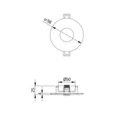 Einbauring für GU10/MR16 Leuchtmittel, IP54, satiniert, rund.