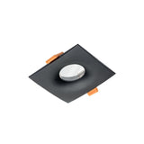Einbauring für GU10/MR16 Leuchtmittel, IP54, schwarz, quadratisch.