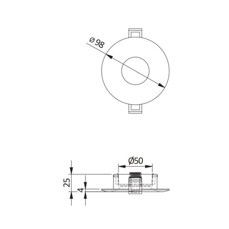 Einbauring für GU10/MR16 Leuchtmittel, IP54, weiß, rund.