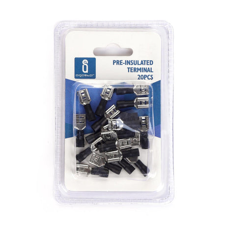 Flachsteckhülse, isoliert, 20 Stk., FDD 1,25 - 250 mm, 21 x 7,4 x 3,8 mm, schwarz.