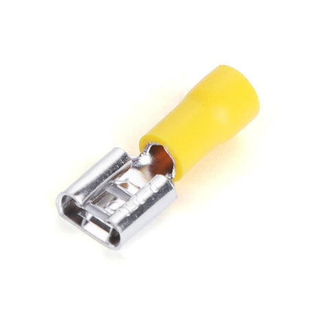 Flachsteckhülse, isoliert, 20 Stk., FDD 5,5 - 250 mm, 25 x 7,4 x 5,7 mm, gelb.