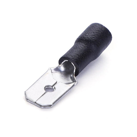 Flachsteckhülse, isoliert, 20 Stk., MDD 2 - 250 mm, 21 x 6,35 x 4,3 mm, schwarz.