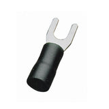 Gabel-Kabelschuhe, isoliert, 20 Stk., 1,25 - 4 mm², 21,7 x 6,4 x 4,3 mm, schwarz.