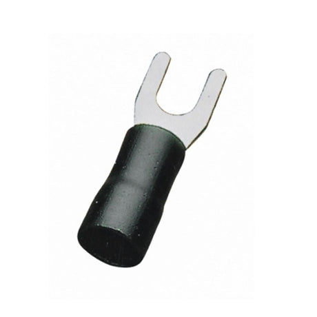 Gabel-Kabelschuhe, isoliert, 20 Stk., 1,25 - 4 mm², 21,7 x 6,4 x 4,3 mm, schwarz.